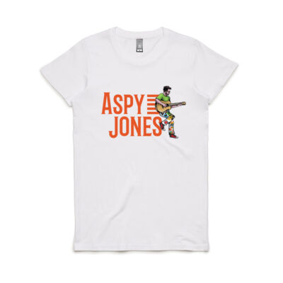 Womens Maple T-shirt stacked Aspy Jones logo and character Thumbnail